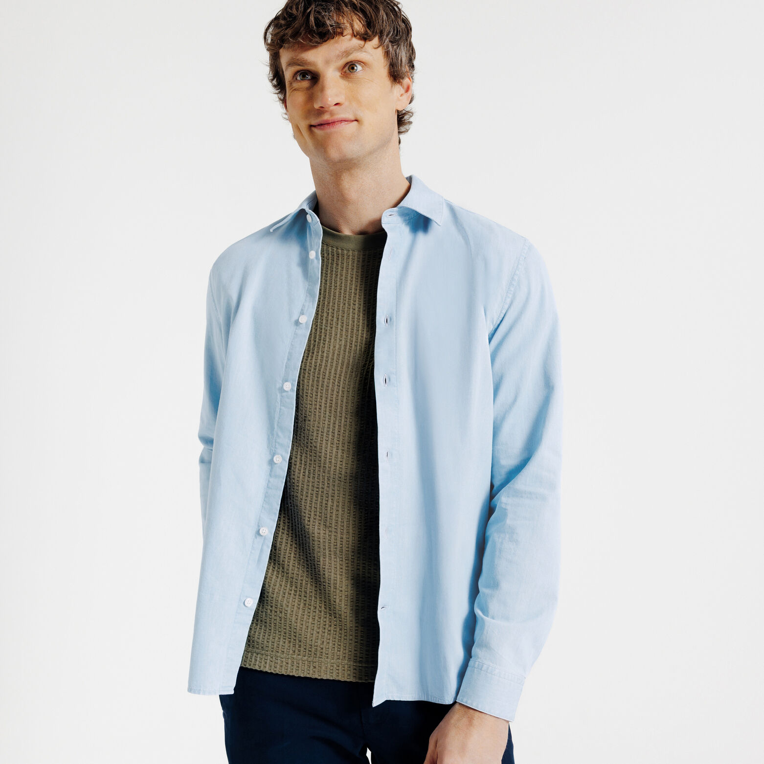 Chemise en coton regular unie