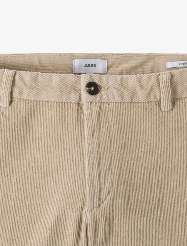 Straight fit chinobroek in fluweel