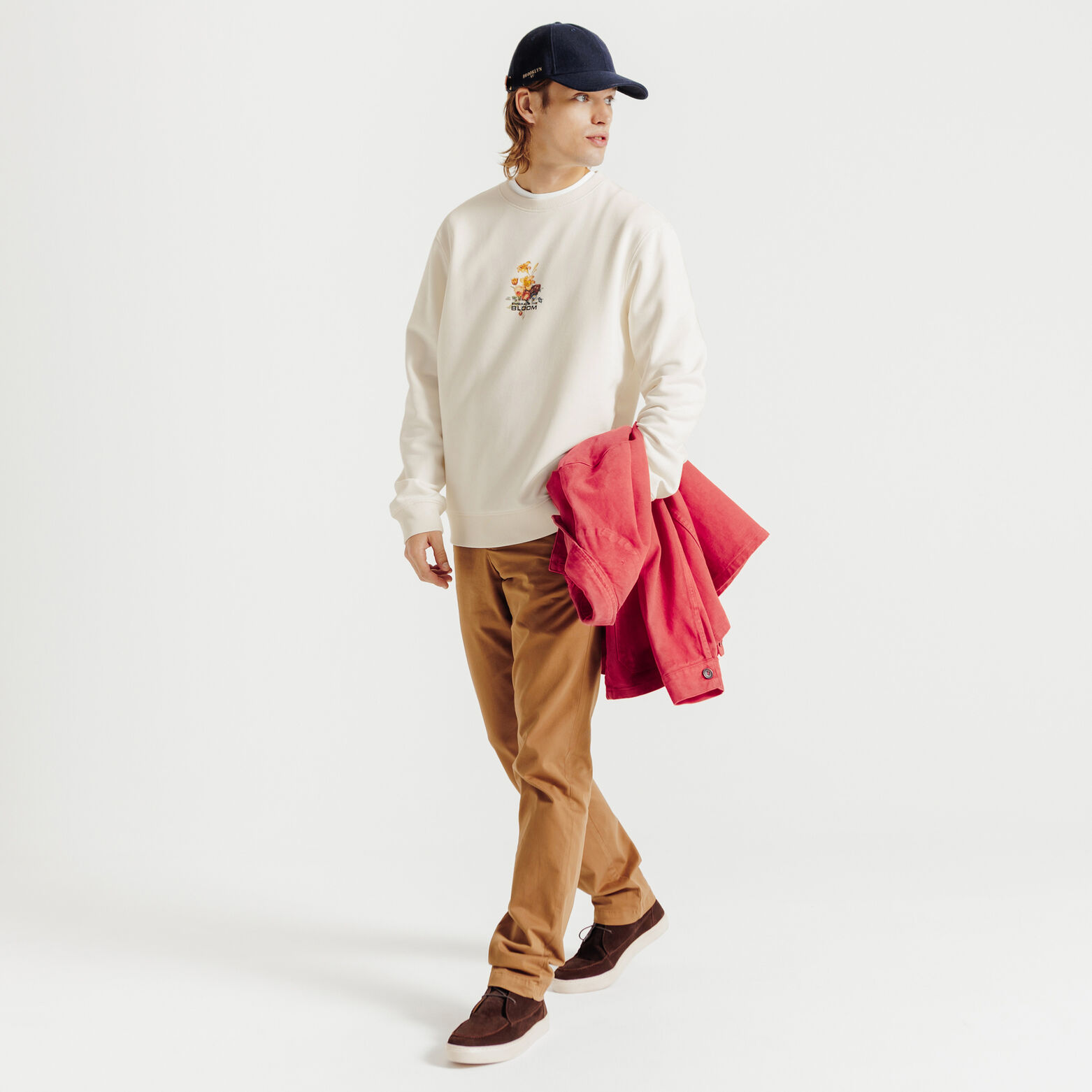 Sweat col rond imprimé fleurs