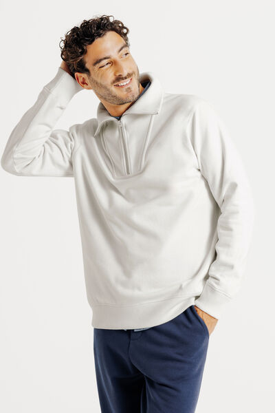 Sweater truckerskraag met rits