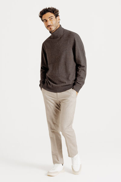 Trui met rolkraag in merinos kasjmier