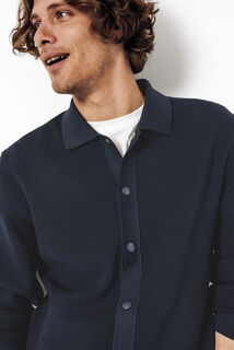 Cardigan en maille col polo