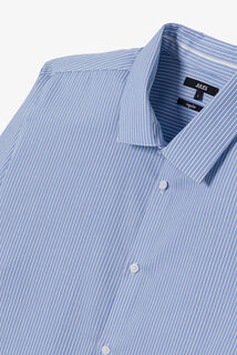 Slim fit gestreept katoenen overhemd, strijkvrij