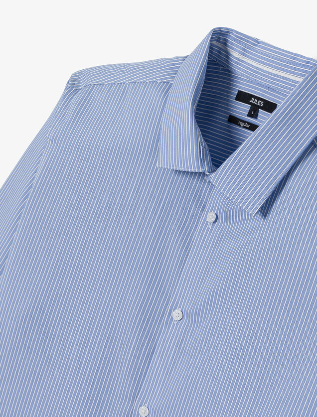 Slim fit gestreept katoenen overhemd, strijkvrij