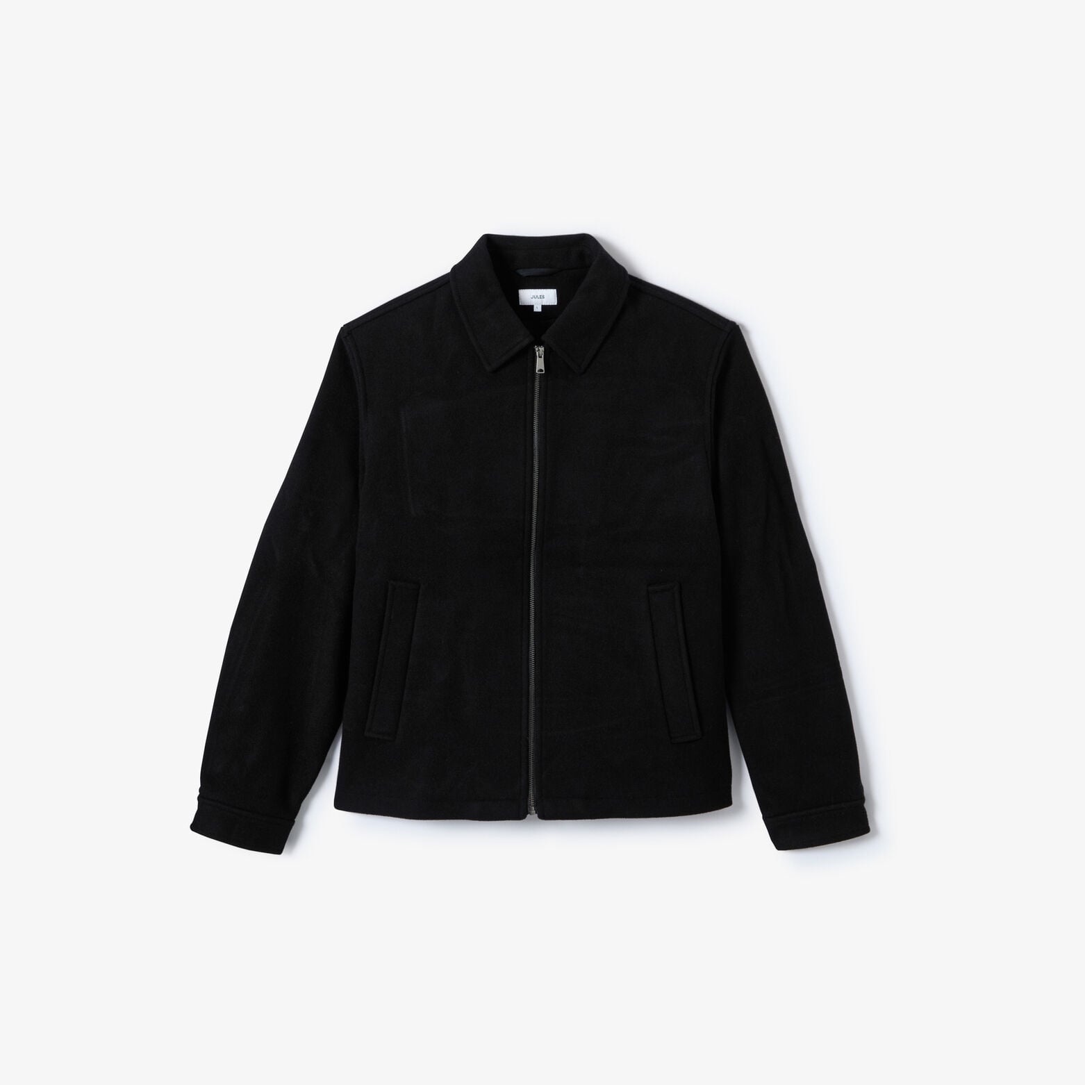 Blouson contenant de la laine col chemise zipp&eacute;