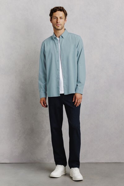 Chemise en velours c&ocirc;tel&eacute; unie