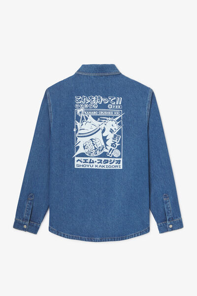 Denim jasje met Japan print by Paiheme Studio