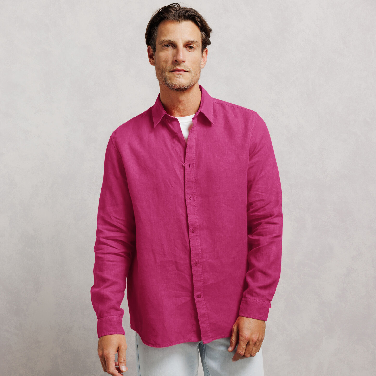 Chemise 100% lin regular unie
