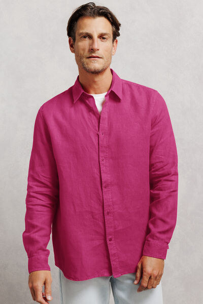 Chemise 100% lin regular unie