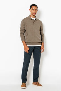 Polo en maille col boutonn&eacute; m&eacute;rinos