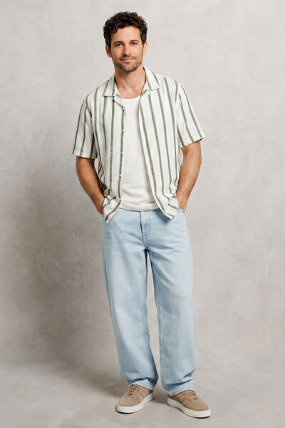 Gestreept hemdje in seersucker katoen