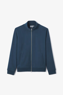 Effen heavy weight sweater opstaande kraag met rit