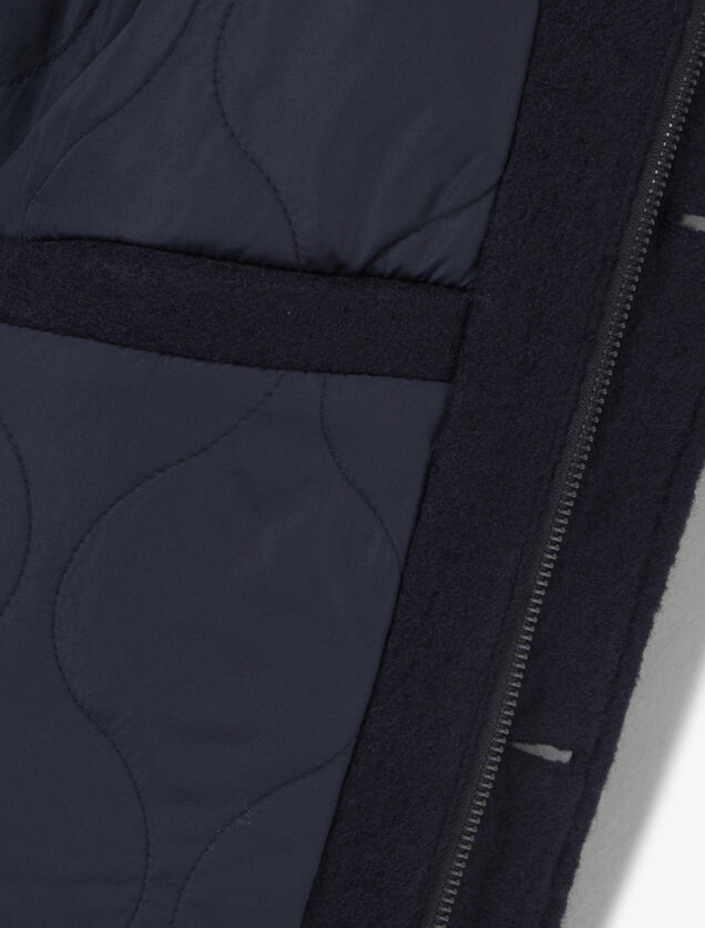 Blouson en laine col chemise