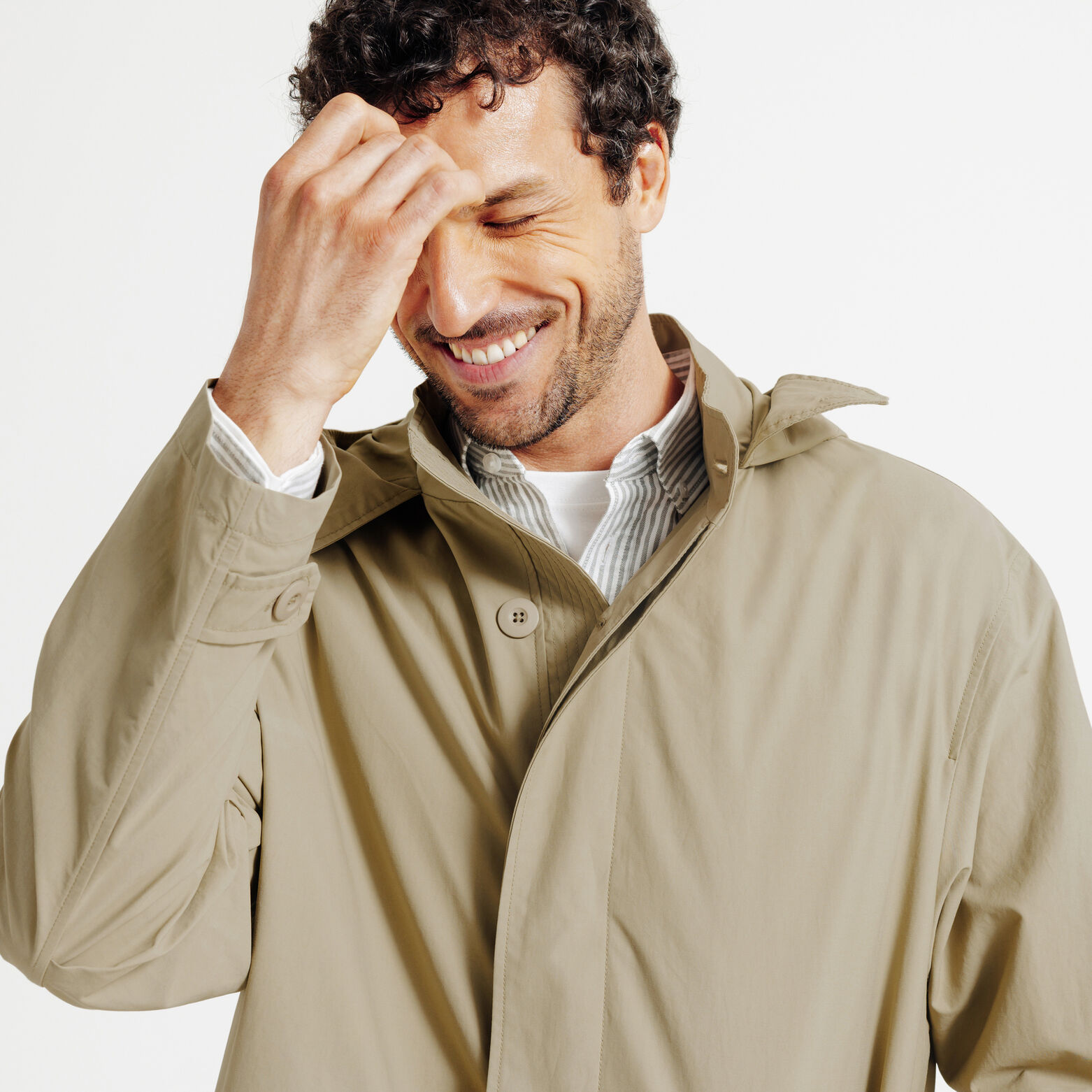 Parka longue boutonnée à capuche