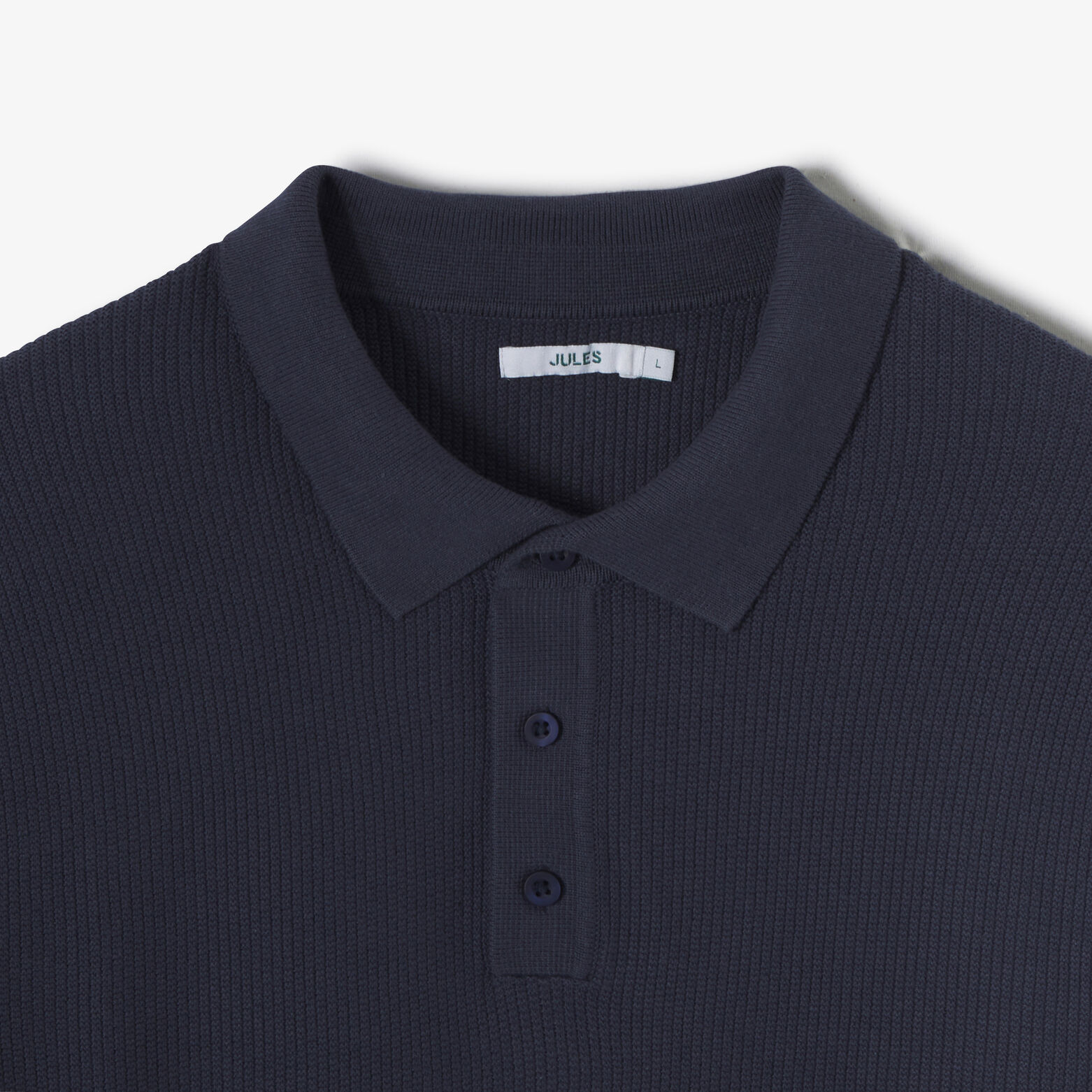 Polo en maille col boutonné jeux de points