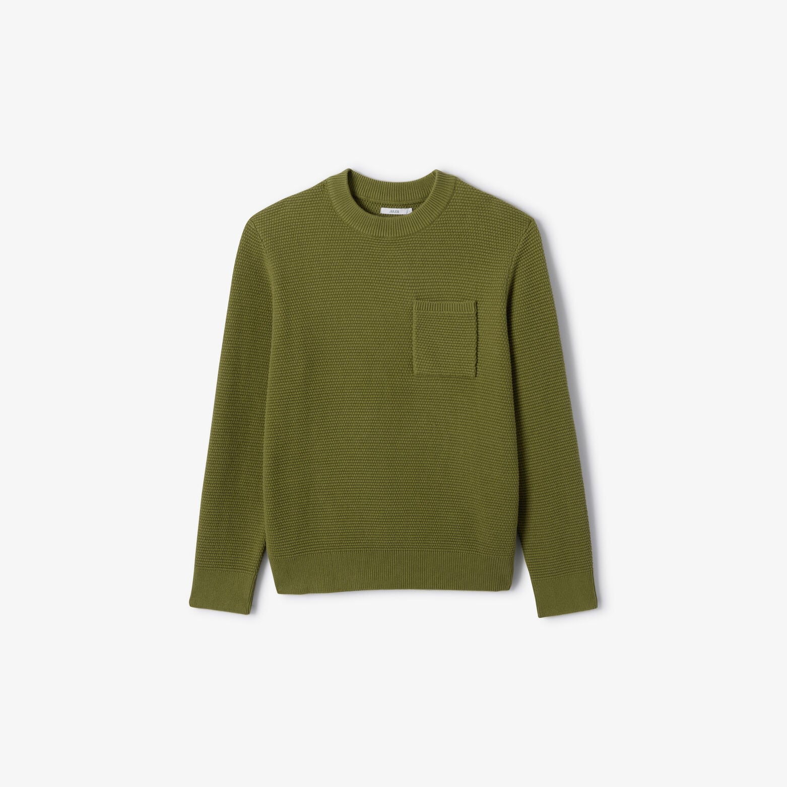 Pull col rond point de riz poche poitrine