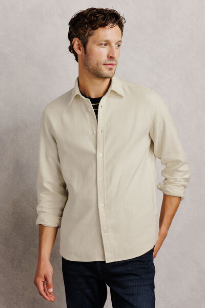 Chemise 100% coton armur&eacute;e unie