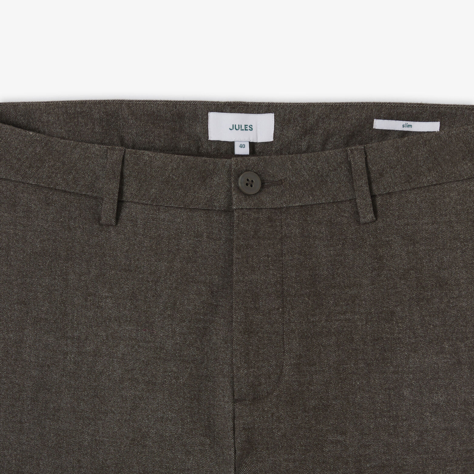 Slim fit chinobroek met flaneleffect