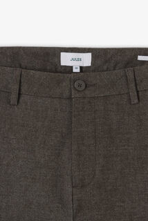 Slim fit chinobroek met flaneleffect