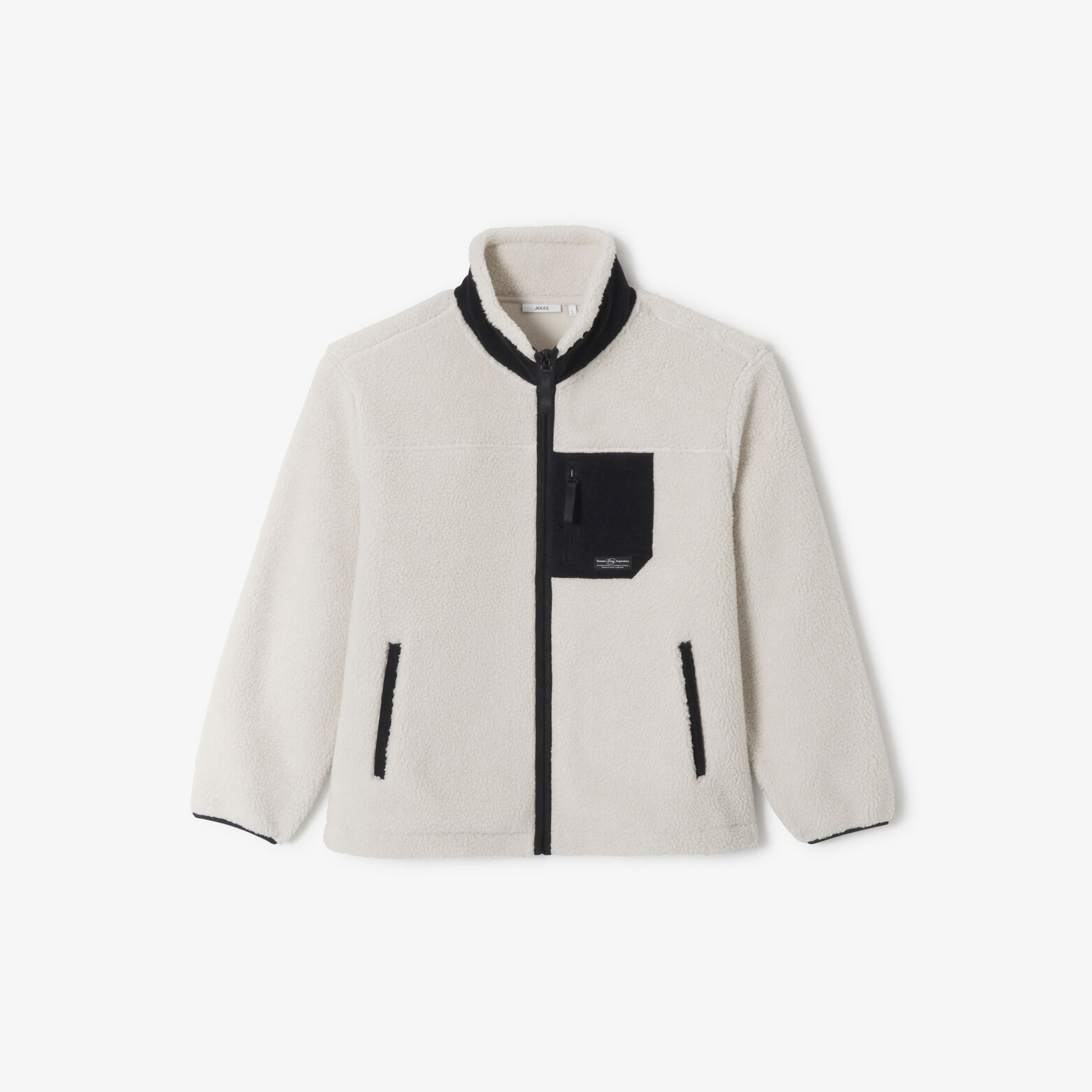 Veste zippée en sherpa contrastée