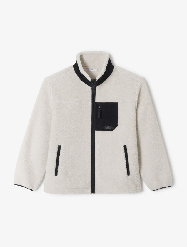 Veste zipp&eacute;e en sherpa contrast&eacute;e
