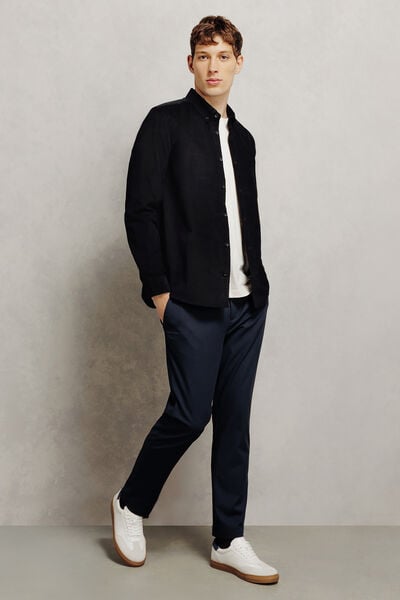 Chemise en velours c&ocirc;tel&eacute; unie 100% coton