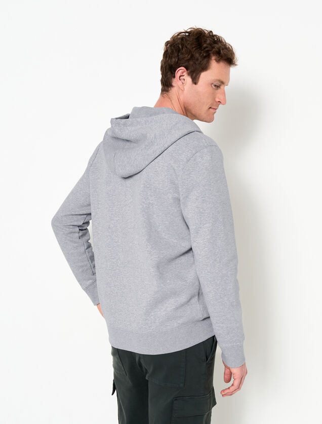 Sweat à capuche zippé uni