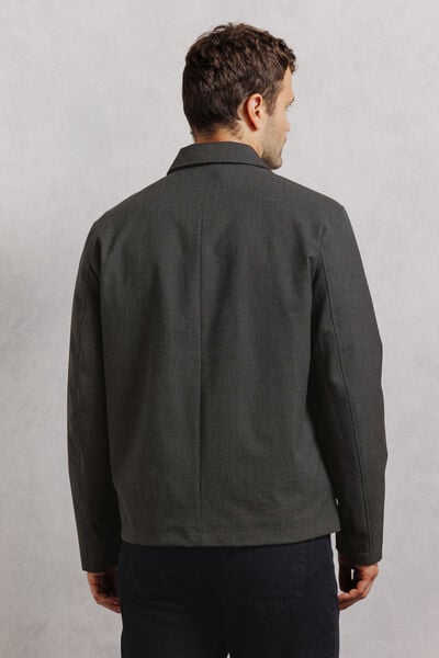 Veste zipp&eacute;e col chemise &agrave; carreaux