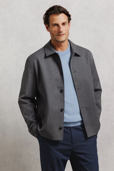 Veste tissage twill col chemise
