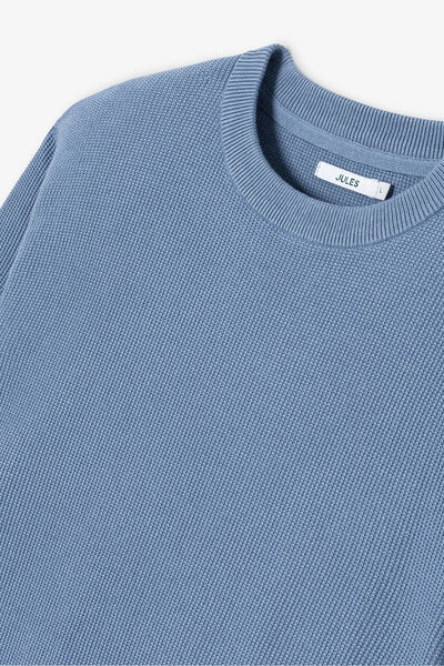 Pull col rond jeux de points
