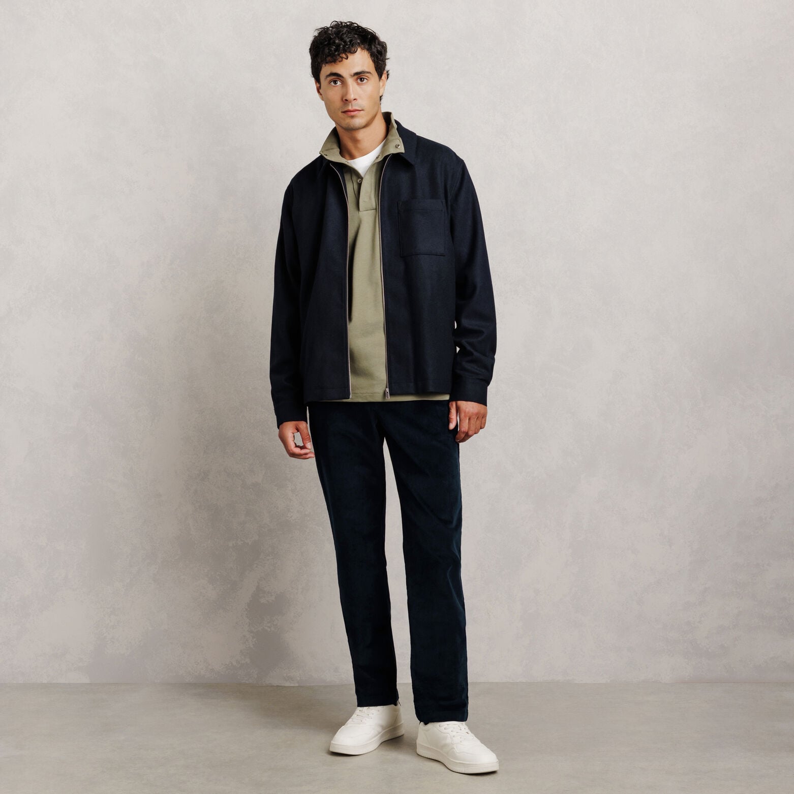 Fluwelen straight chinobroek