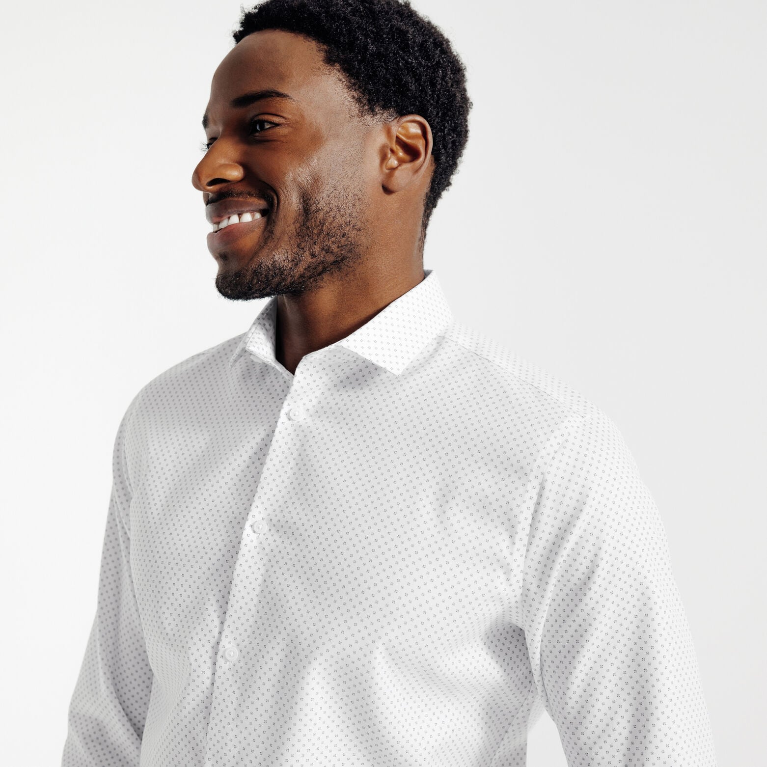 Chemise sans repassage slim en coton imprim&eacute;e