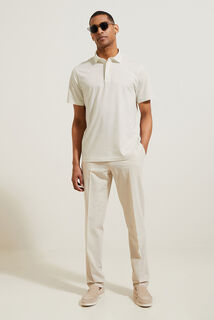 Polo in tricot met korte mouwen, print en Italiaan