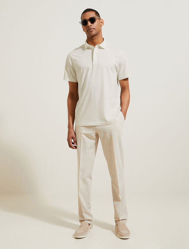 Polo in tricot met korte mouwen, print en Italiaan