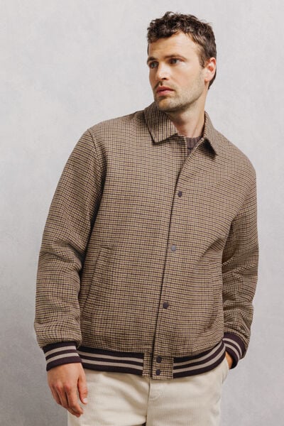 Blouson col chemise pied de puce