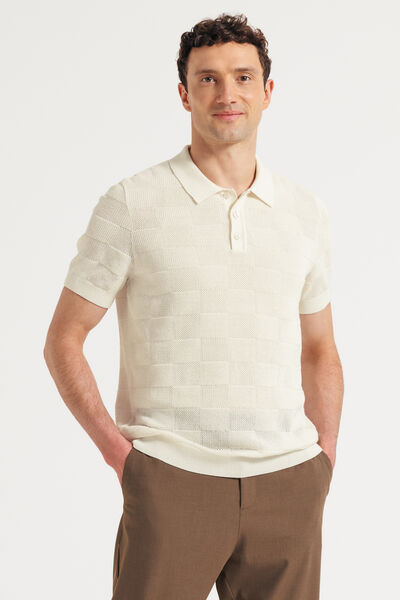 Polo in tricot met bloksteek