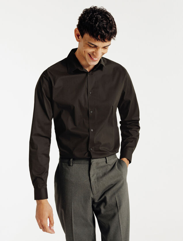 Chemise slim unie coton