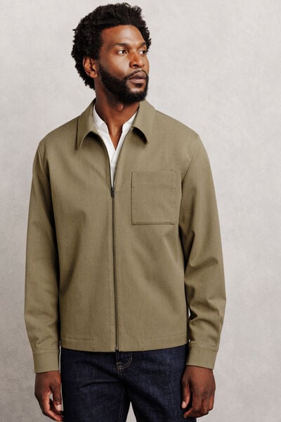 Veste col chemise zipp&eacute;e