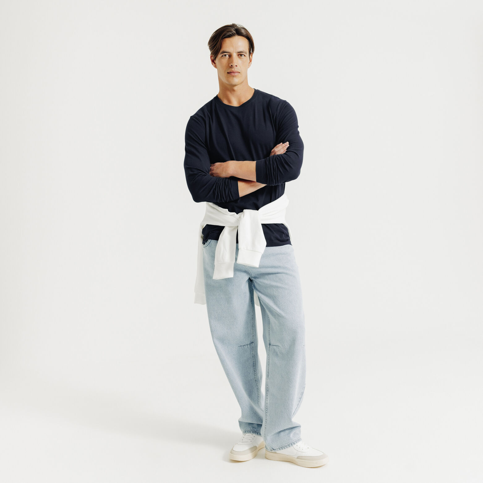 Slim basic T-shirt met ronde hals