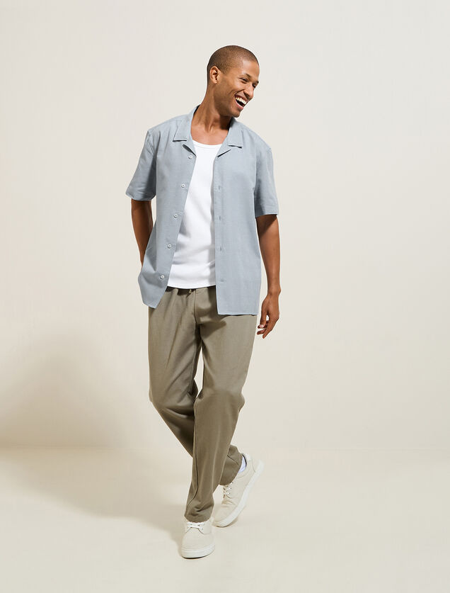 Chemisette en coton mati&egrave;re textur&eacute;e