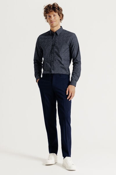 Chemise en coton imprimé floral slim