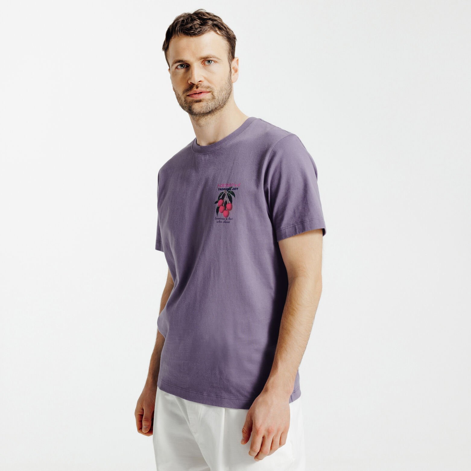 T-shirt met Japanse print voor- en achteraan