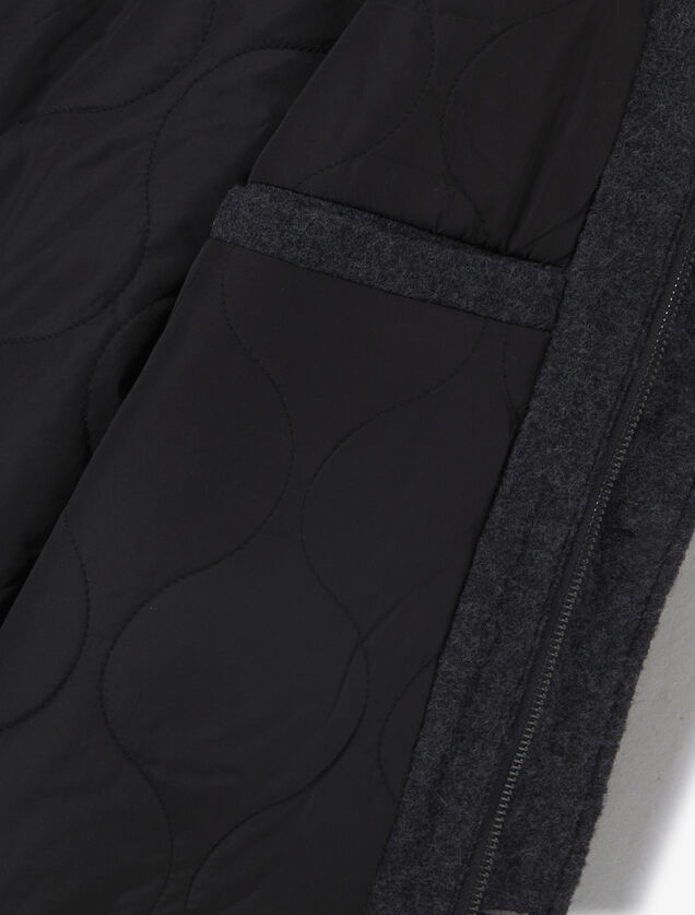 Blouson en laine col chemise