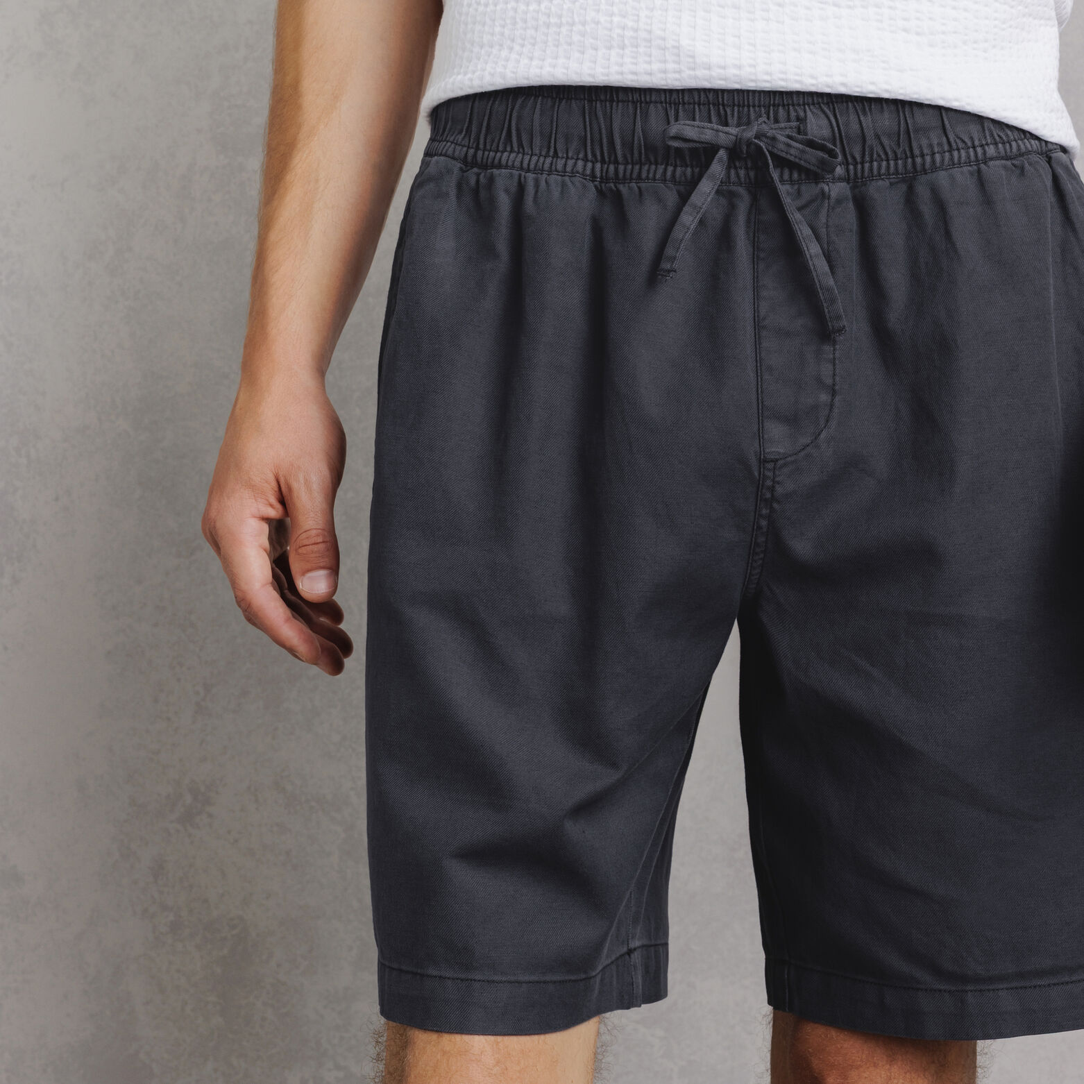 Bermuda coton lin taille &eacute;lastiqu&eacute;e