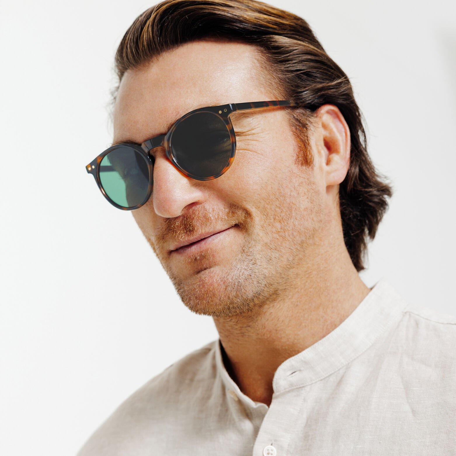 Lunettes de soleil rondes monture &eacute;caille