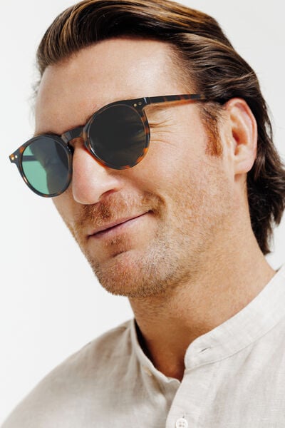 Lunettes de soleil rondes monture &eacute;caille