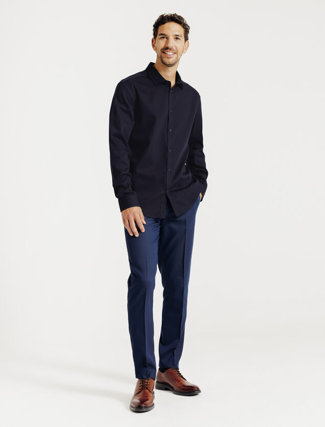 Chemise sans repassage en coton