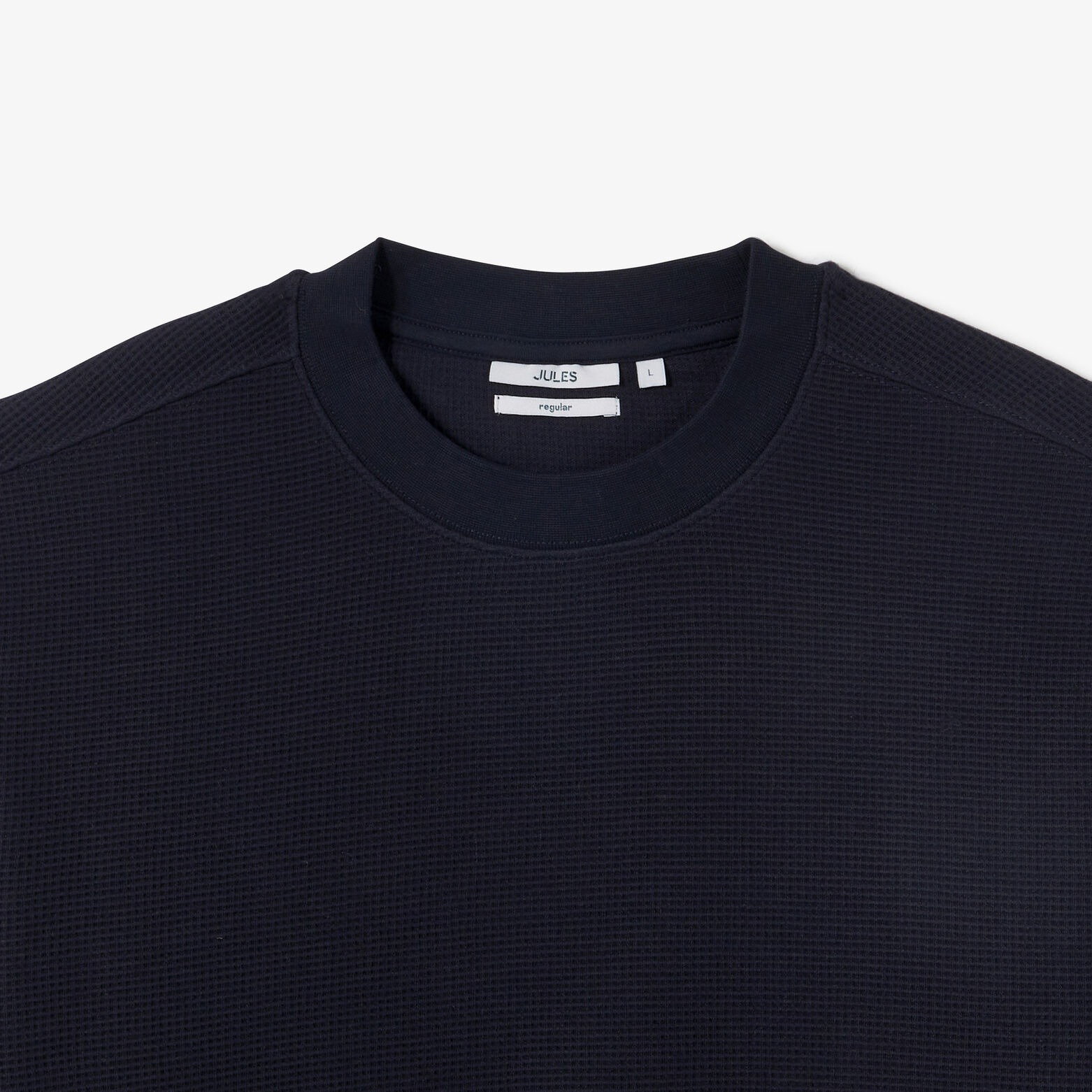 Sweater ronde hals in wafelstructuur