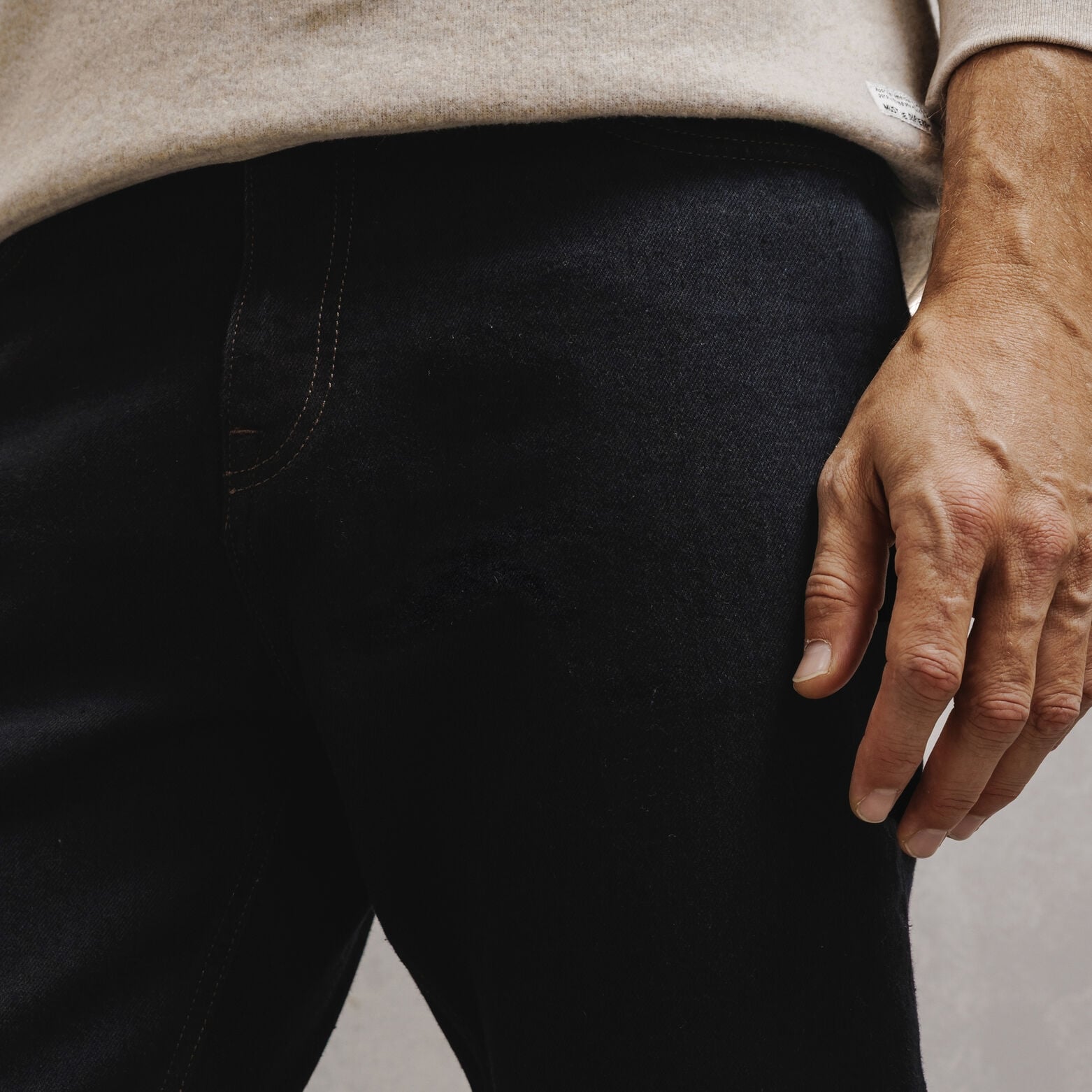 Jean straight revers color&eacute; 100% coton