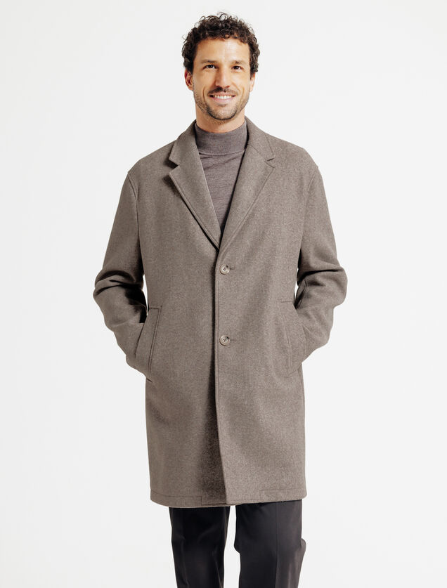 Manteau hiver long col tailleur